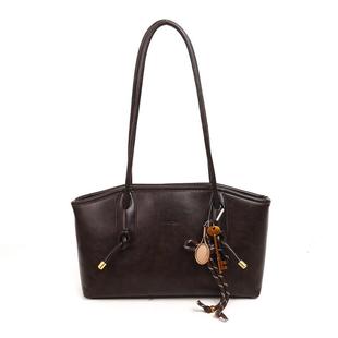 Mankok大容量通勤托特包2025新款复古时尚质感休闲单肩腋下包包女