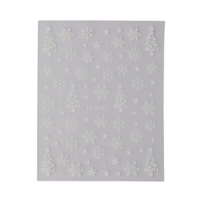 白色圣诞雪花美甲贴纸