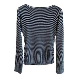 AMR UU◆设计感侧腰褶皱显瘦条纹打底衫女针织衫2025新款秋冬新款