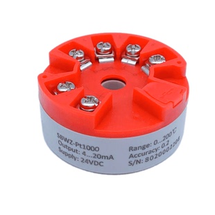 精丰Pt1000铂热电阻温度变送器4~20mA电压0~5V/10V一体化转换模块