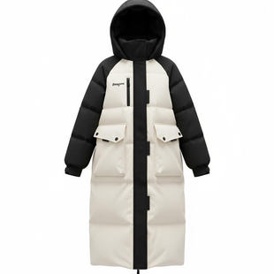 鸭鸭羽绒服女款官方旗舰店长款2025新款东北加厚保暖连帽冬季外套