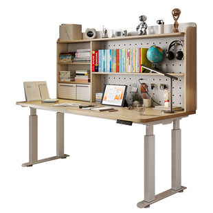 书桌学生家用初高中小学书柜书架一体学习桌儿童写字电动升降桌