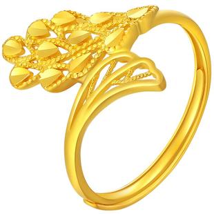 赛菲尔黄金戒指足金999.9凤凰戒指凤求凰女戒凤羽凤尾戒子送女友