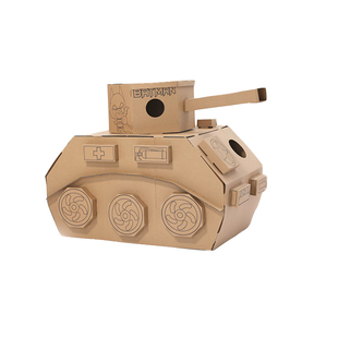 纸板房子飞机坦克汽车船手工制作diy2创意幼儿园涂色儿童玩具模型