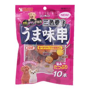 sunrise盛来知 鸡胗牛皮串柴犬奖励鸡胸肉甘薯三色烤串狗磨牙零食