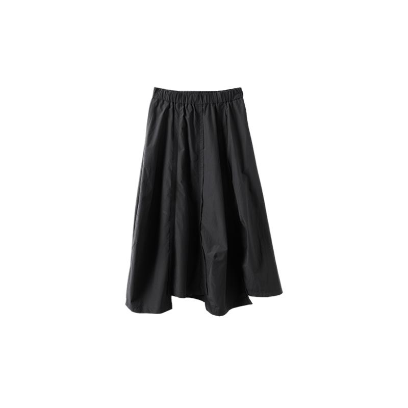 AS半身裙女25夏季新款不規(guī)則設(shè)計(jì)感波浪門襟半身裙女中長款a字裙