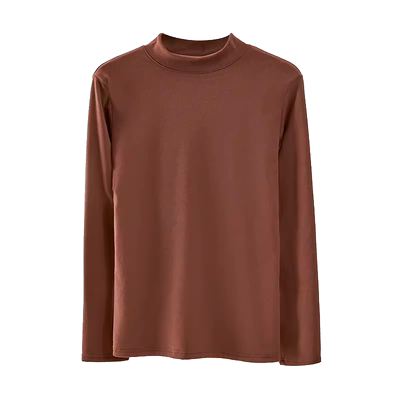 莫代尔长袖半高领打底衫衫秋内搭