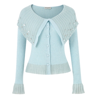 【董璇 孙涵清同款】DIANA VEVINA秋冬新款大翻领毛衣毛针织开衫