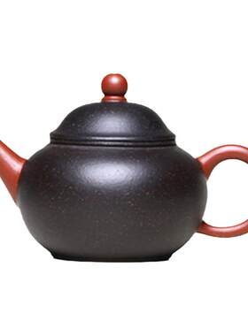 纯手工拼色水平黑金砂素面泡茶壶