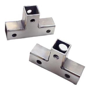 促销加厚不锈钢15-80方管连接件三通转角直通接头货架展架紧固件