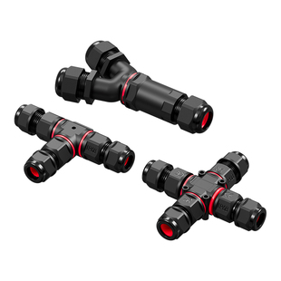 户外防水连接器免焊接航空插头T型/Y形三通四通电线快速接线端子