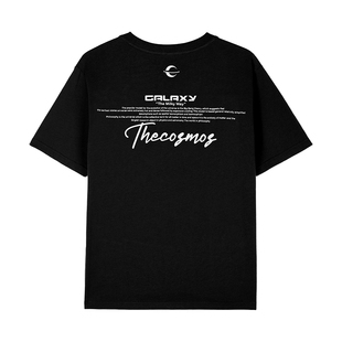 GWIT 美式街头重磅夏季潮流体恤半袖潮牌Galaxy印花纯棉短袖T恤男