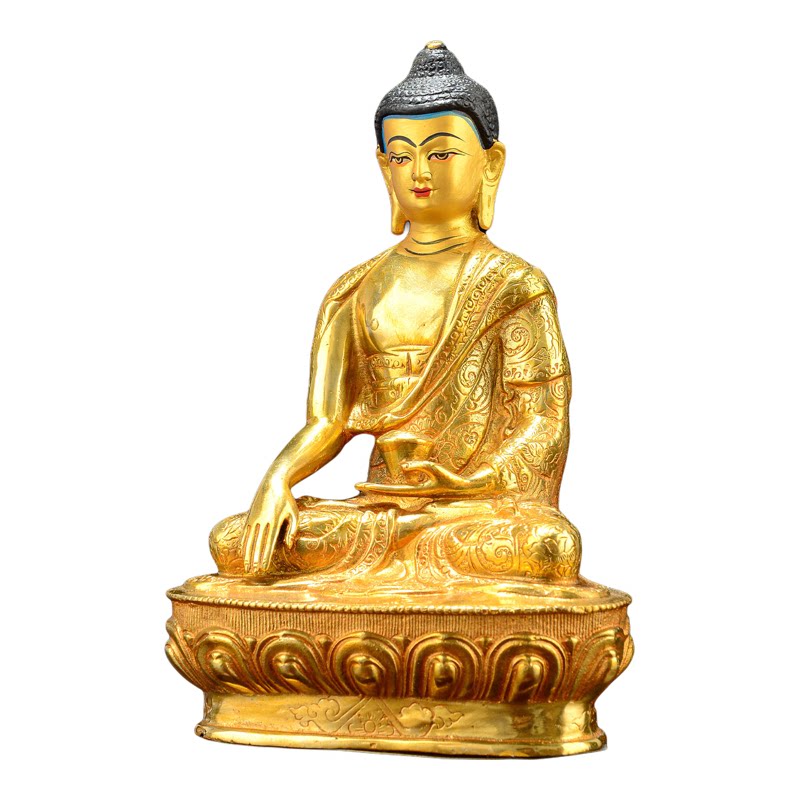 全鎏金阿弥释迦地藏四臂