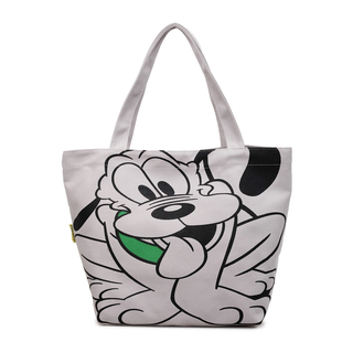 韩版大容量卡通印花帆布包包女上班上学通勤托特包全开放式购物袋