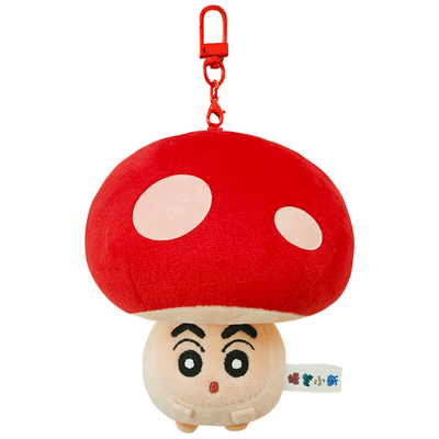歪瓜出品蜡笔小新红蘑菇毛绒挂件