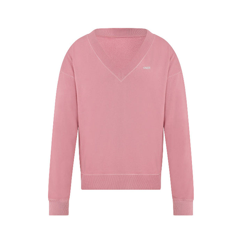 代购ONERACTIVE女V领COTTON SWEATSHIRT全棉休闲运动长袖套头卫衣