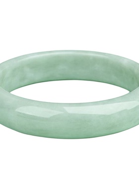玉手镯女款天然翡翠色豆种浅绿