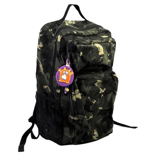 isacrab 涂鸦日系帆布双肩包工装大容量户外旅行包学生书包电脑包