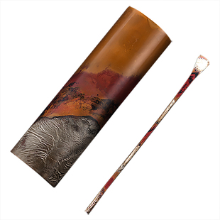 一纪手工鎏银茶则禅意铜茶勺茶匙茶铲复古茶荷茶拨功夫茶具六君子