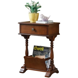 报纸架家用报刊架木质沙发边角几床头柜美式落地书报杂志架置物架