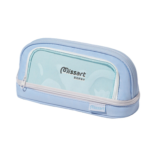 马卡龙双层笔袋耐磨防污防水专用初中生高颜值ins风透明文具盒2026新款女孩款小学生男生大容量铅笔盒