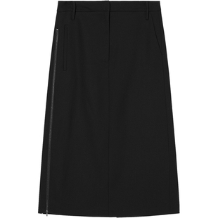 IT Tibi女装纯色半身裙新款时髦干练饰拉链西装裙中长裙22AP01XL