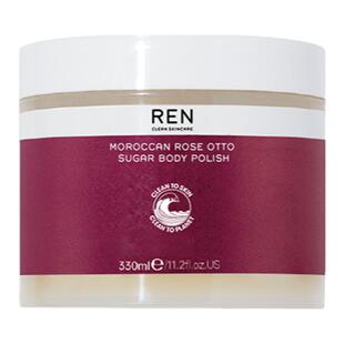 REN摩洛哥玫瑰精油全身体蔗糖磨砂膏深层清洁温和去角质洗搓澡膏