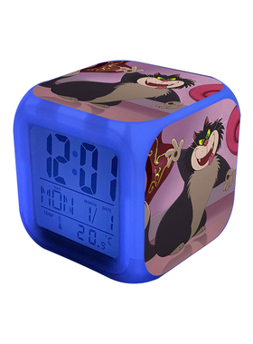 魯斯佛猫七彩闹钟电子钟