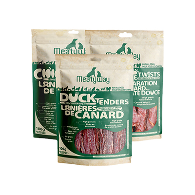 Meatyway爵宴鸭肉干狗零食100g*3