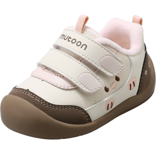 牧童婴儿步前鞋2025冬季新款女童稳护鞋子加绒保暖男宝宝学步棉鞋