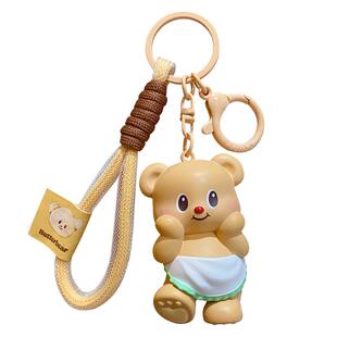2026年新款泰国正版黄油小熊钥匙扣男情侣书包挂件可爱钥匙链女款