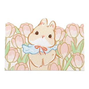 卡通创意入户门垫丝圈地垫进门防滑地毯可裁剪门口浴室兔子脚垫子