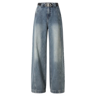 it FIVE CM美式阔腿牛仔裤男款弯刀直筒长裤2025新款春秋季裤子