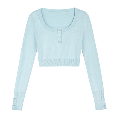 2025新款韩版长袖修短款上衣