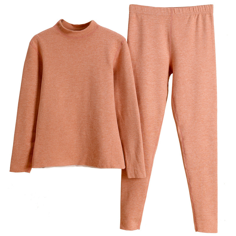 雅鹿中高领加绒秋衣秋裤情侣套装