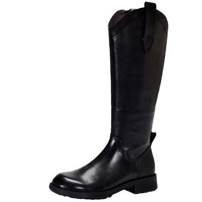 高端长靴中跟女靴四起哥显瘦气质