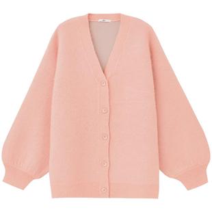 SLY奥莱春季糖果色V领单排扣甜美针织开衫外套030FAR70-3040