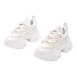 星期六厚底黑色老爹鞋女款2026新款春秋爆款港风轻便显脚小休闲鞋