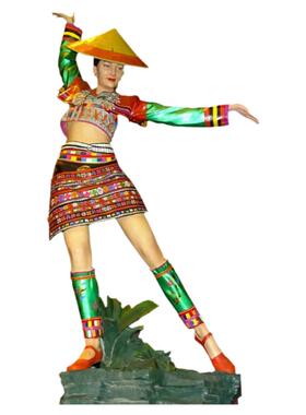 城市景观艺术雕塑小品少数民族户外主题公园装饰玻璃钢人物摆件