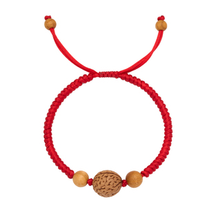 宝宝儿童桃核红绳手链女士本命年红色手绳防惊吓转运珠编织绳桃木