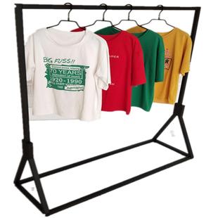 铁艺衣架服装店男女货架展示架落地式中岛架侧挂架衣服架子单杠