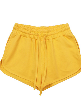 高端纯棉运动短裤夏韩版热裤有兜跑步裤健身瑜伽女women's shorts