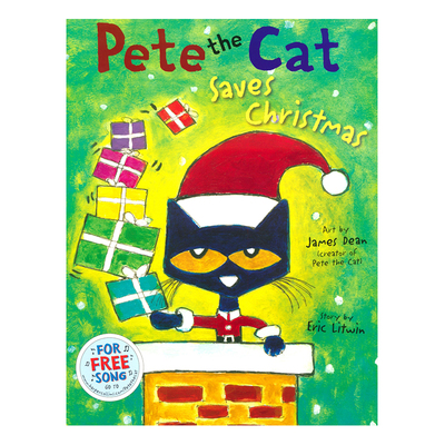 Pete the Cat Saves Christmas Magic Sunglasses 皮特猫拯救圣诞节 魔法太阳镜 赠音频 故事绘本性格养成书 英文原版进口儿童图书