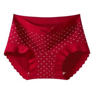 青少年少女孩大童本命年红色内裤纯棉抗菌属马年初高中学生三角裤
