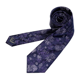 戎致真丝复古灰色紫色男士高档新郎结婚衬衫领带男高级感手打配饰