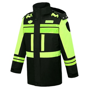 高速工作服反光衣防寒加厚安全外套交通棉袄冬装棉衣棉服冬季定制