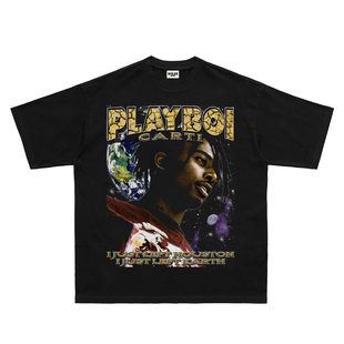 Playboi Carti亚特兰大Vintage复古HIPHOP嘻哈T恤短袖宽松印花Tee