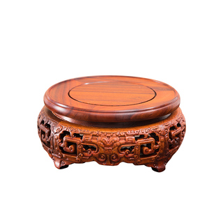 红木圆形底座实木酒瓶紫砂壶茶具花瓶花盆栽鱼缸摆件香炉葫芦托架