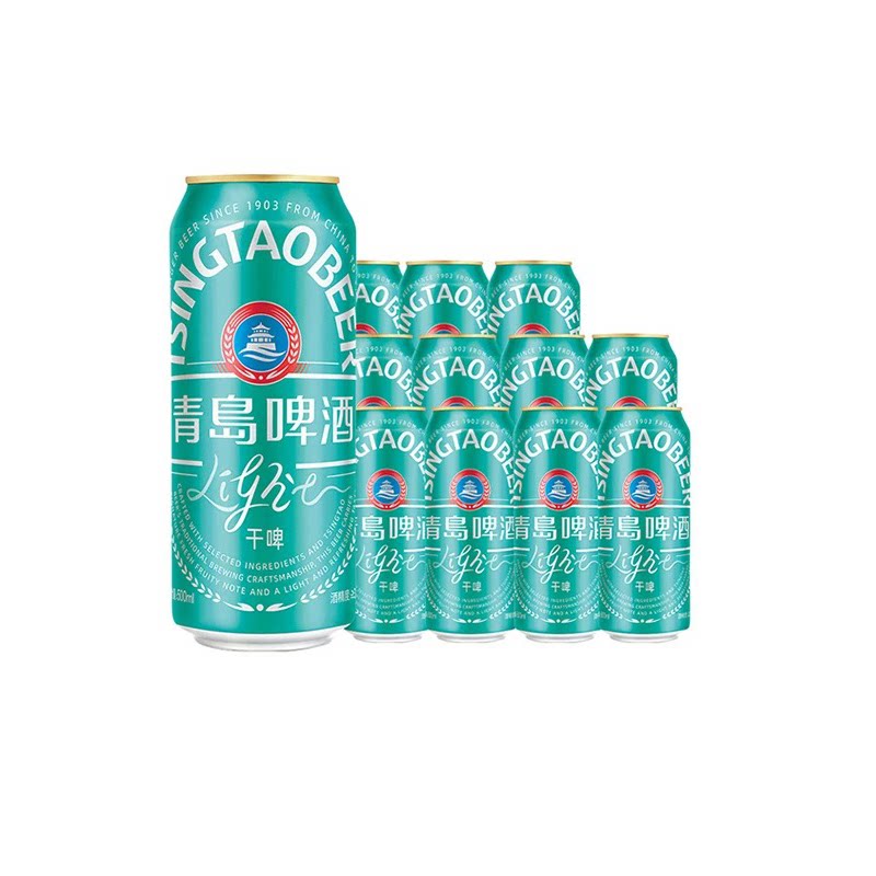 青岛啤酒轻干系列500ml*12听包邮