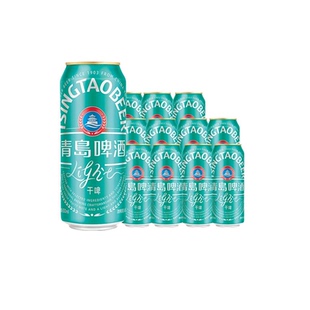 青岛啤酒轻干系列干啤0糖500ml*12听整箱包邮轻负